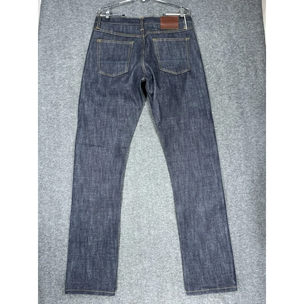 Gustin Jeans Mens 33x36 Blue Slim Fit Button Fly Indigo Raw Selvedge Denim